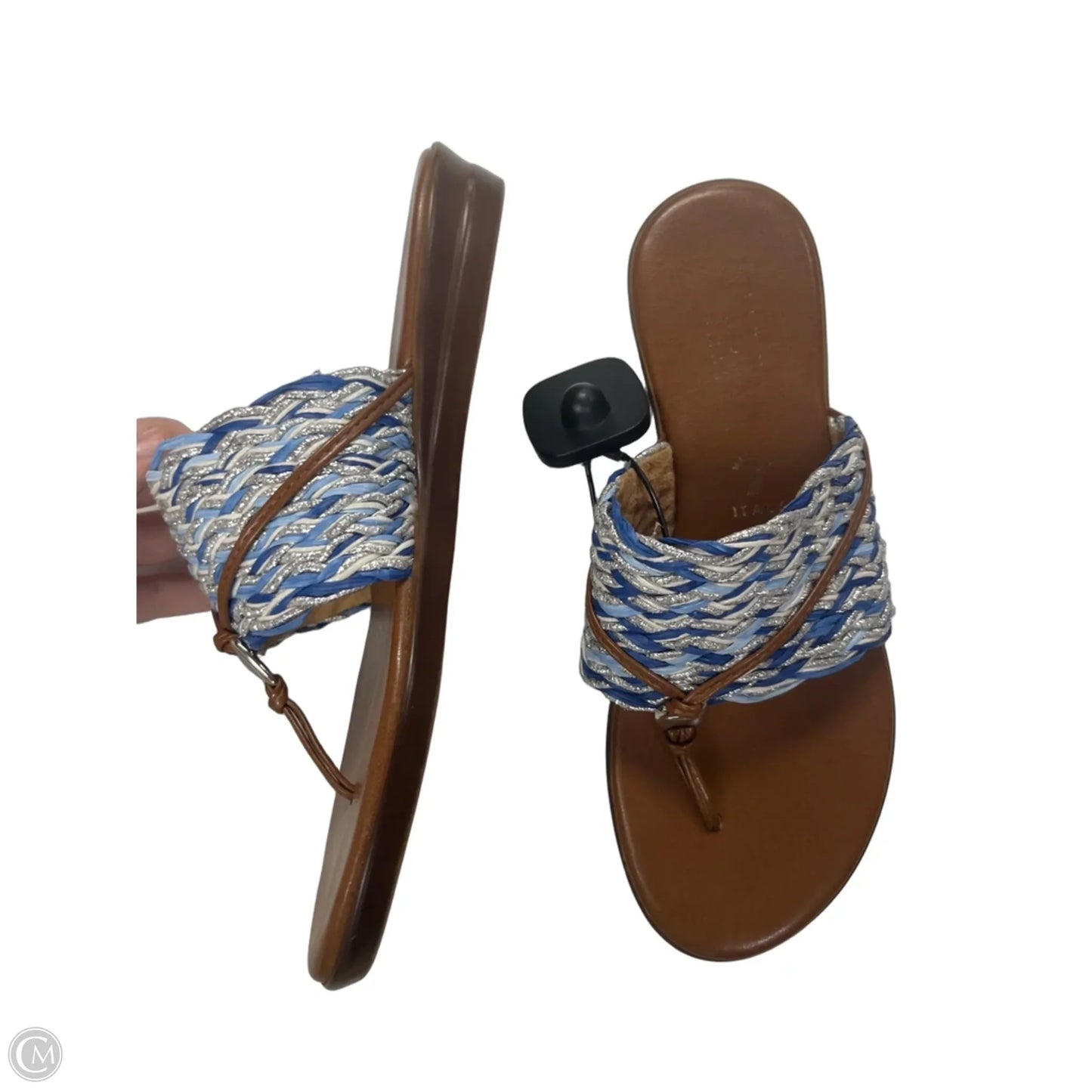 Sandals Flats By Italian Shoemakers In Blue, Size: 8