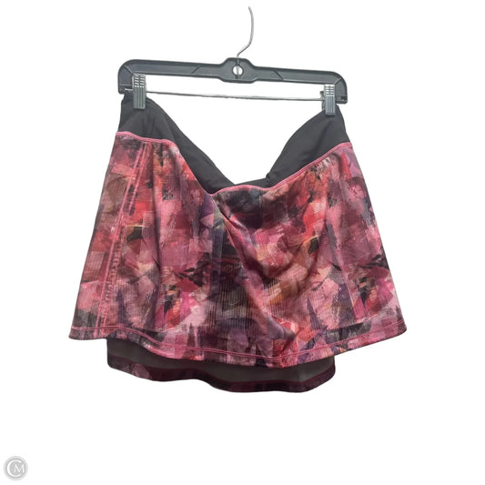 Athletic Skort By Lululemon In Black & Red, Size: 12
