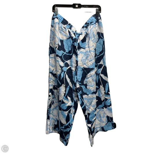 Pants Linen By Elie Tahari In Blue & White, Size: Xl