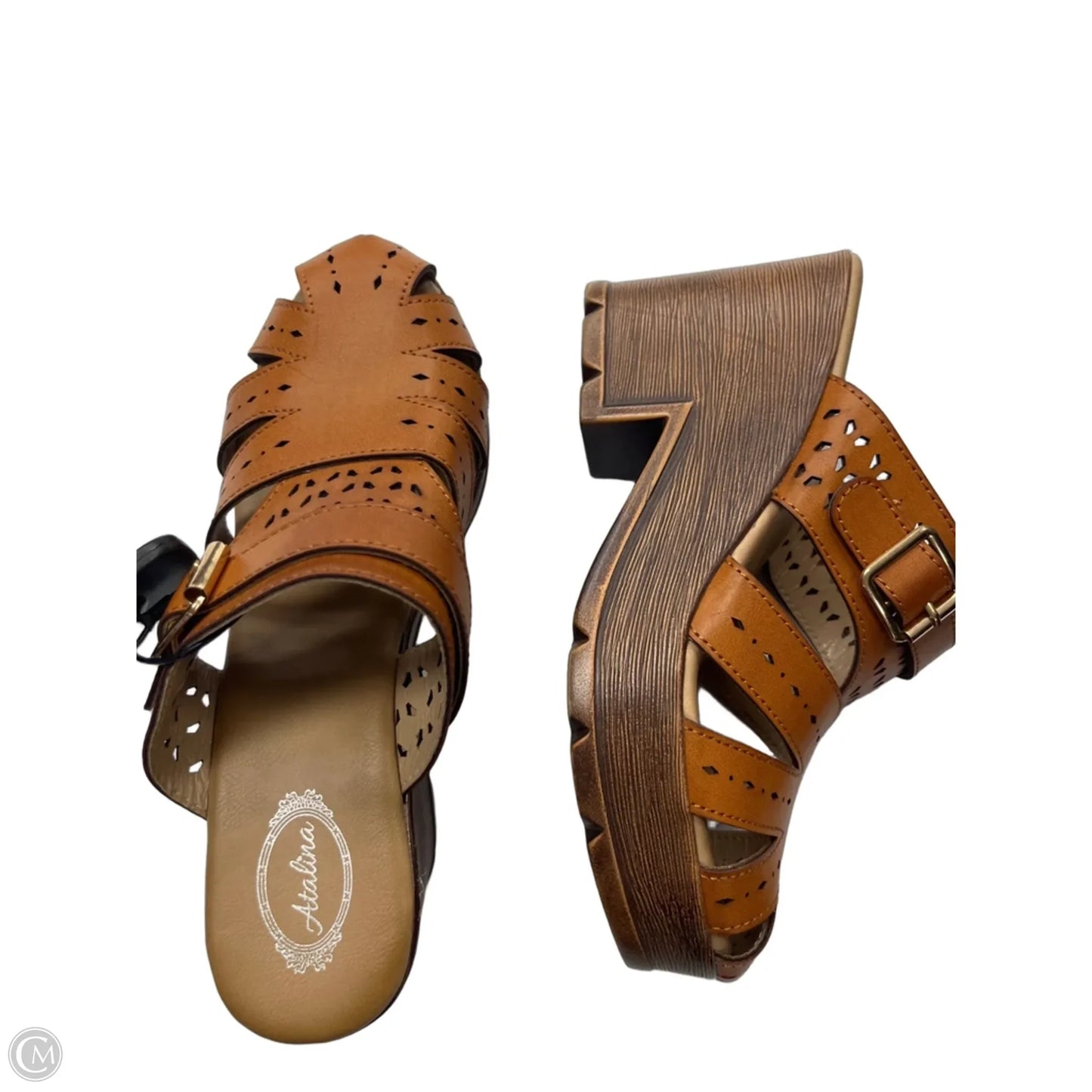 Shoes Heels Block By ATALINA In Brown, Size: 7.5