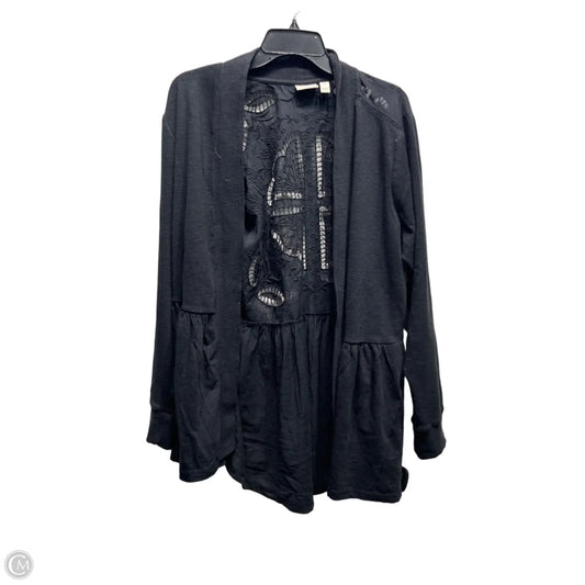 Sweater Cardigan By Logo In Black, Size: 1x