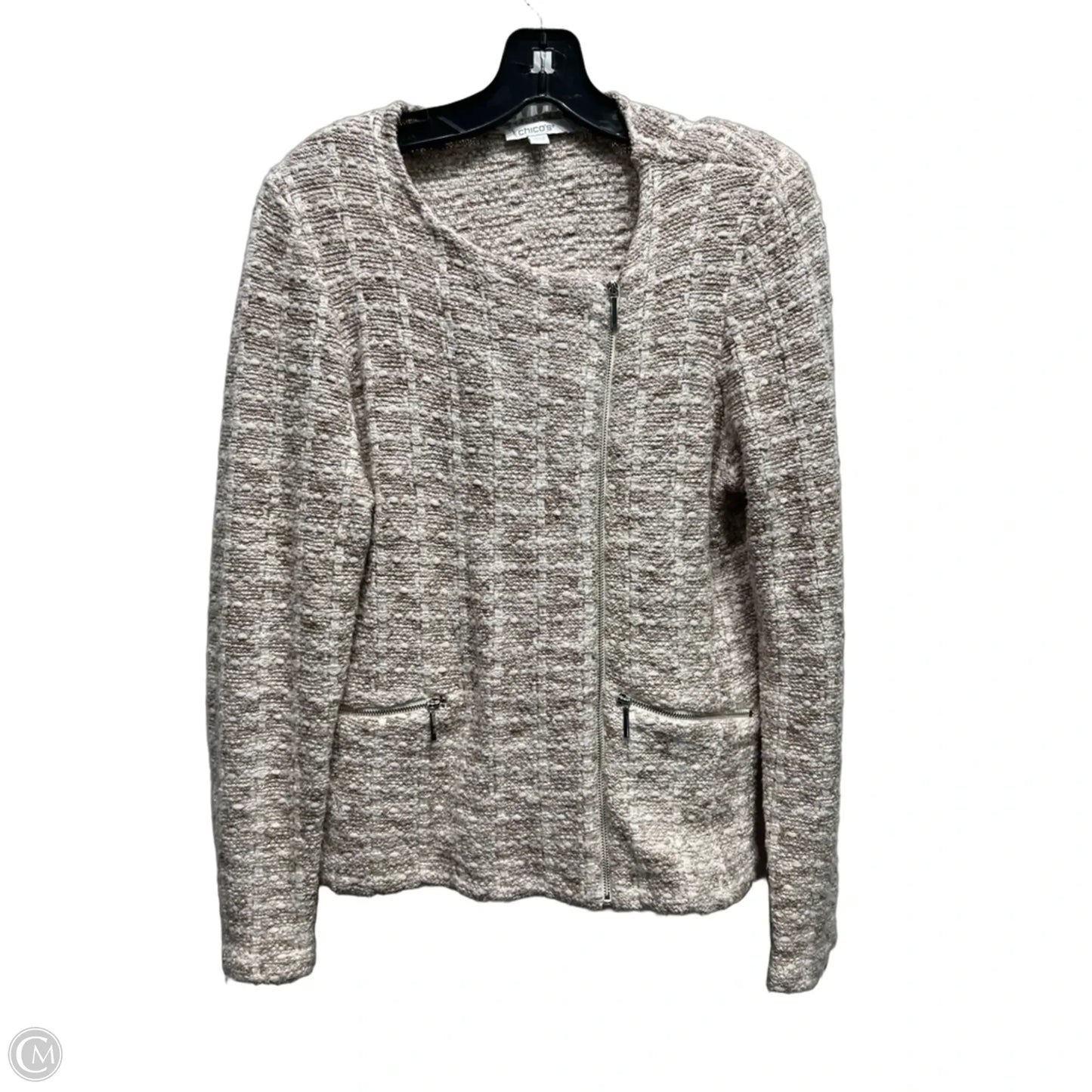 Jacket Other By Chicos In Tan & White, Size: M