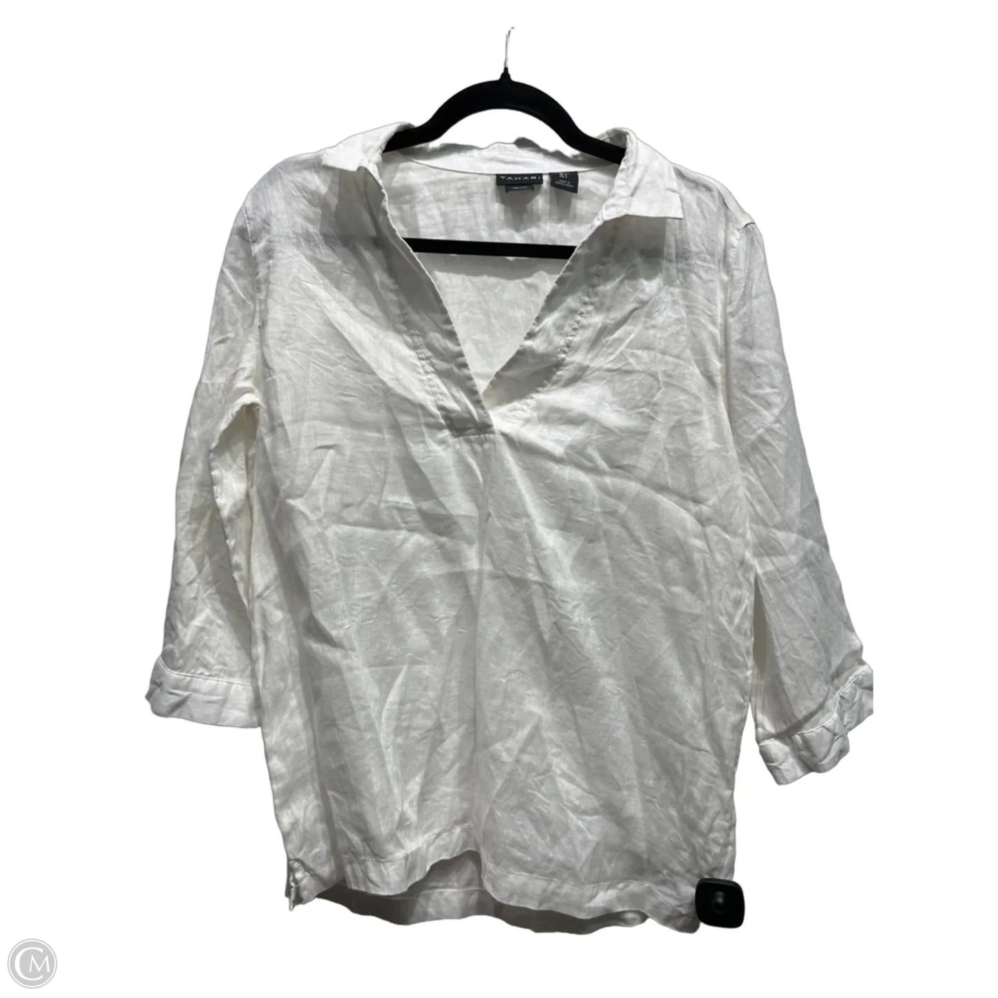 Top 3/4 Sleeve By Tahari In White, Size: S