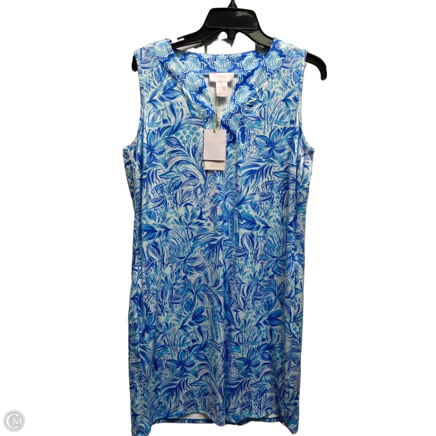 Dress Casual Short By Stella Parker In Blue & White, Size: M