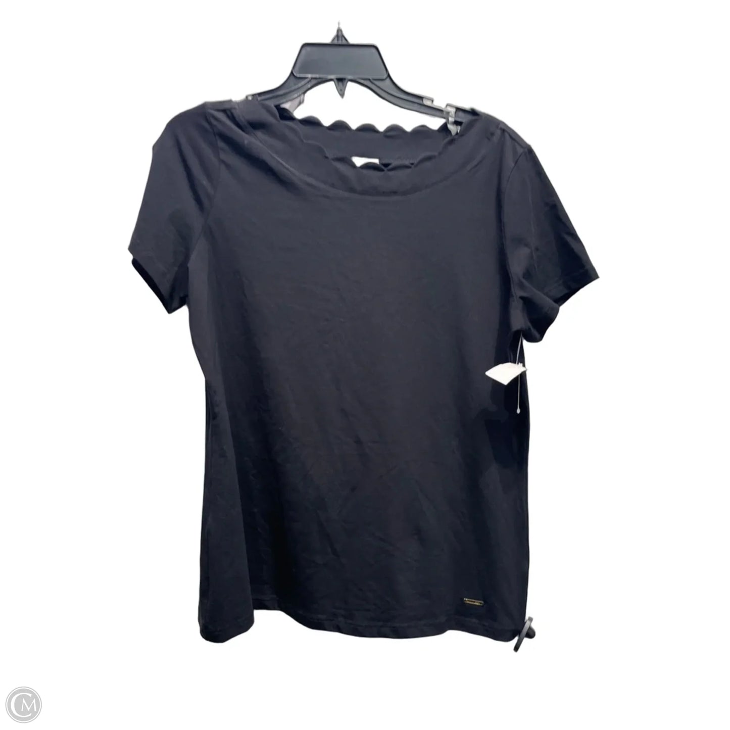 Top Short Sleeve By Anne Klein In Black, Size: L