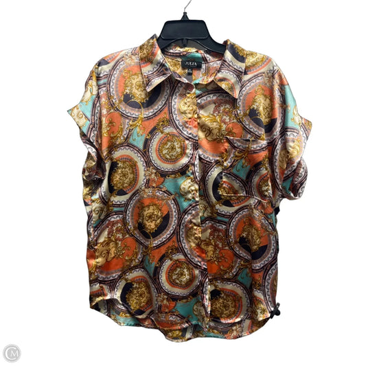 Top Short Sleeve By  JULIA BY LOVE J In Pink & Tan, Size: Xl