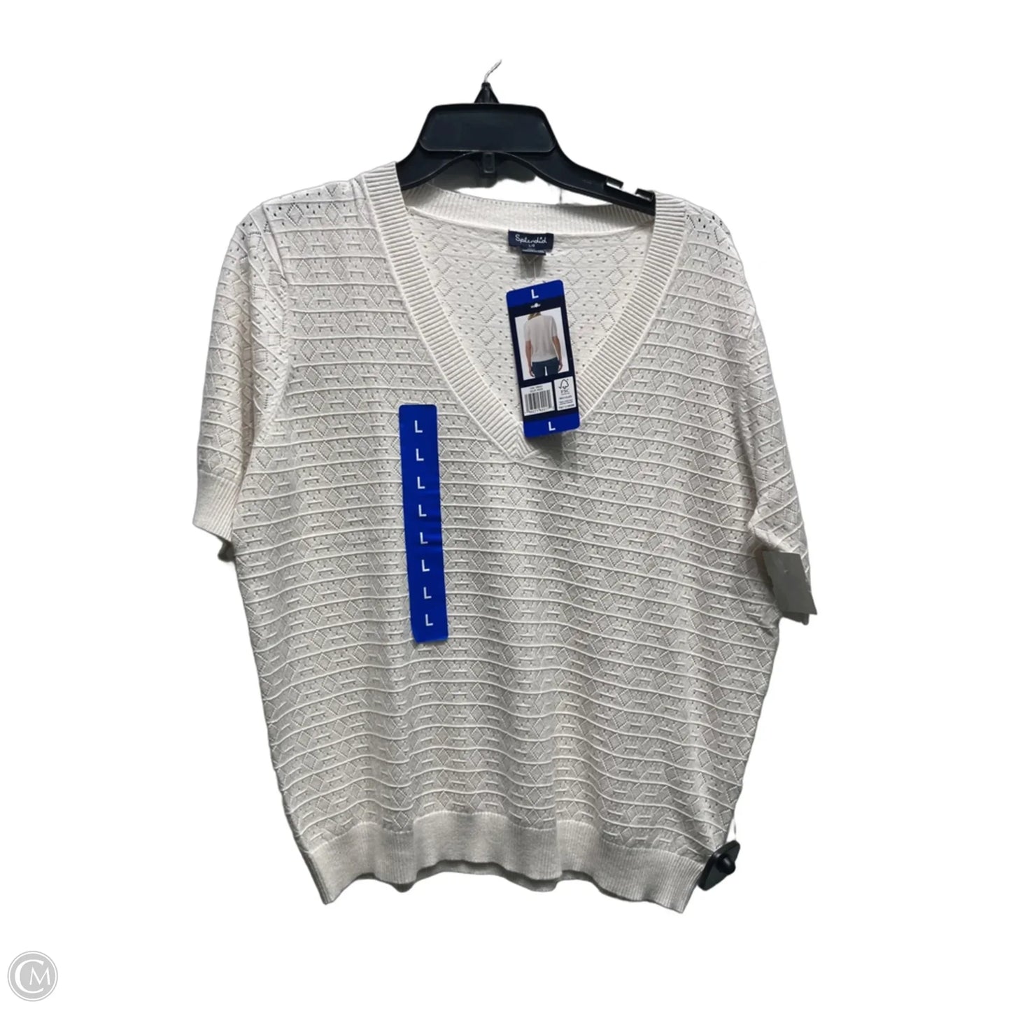 Top Short Sleeve By Splendid In Cream, Size: L