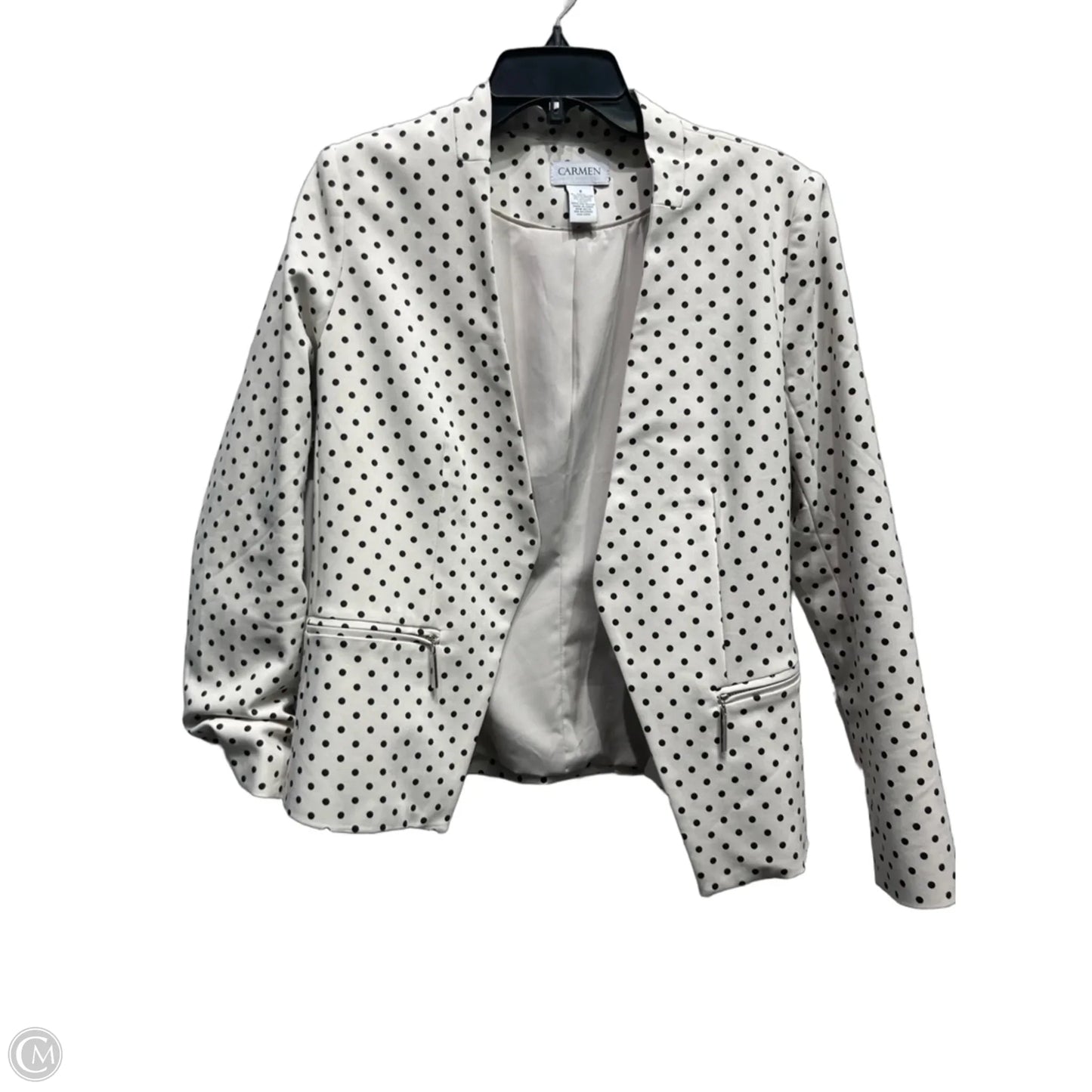 Blazer By Carmen By Carmen Marc Valvo In Black & Cream, Size: 8