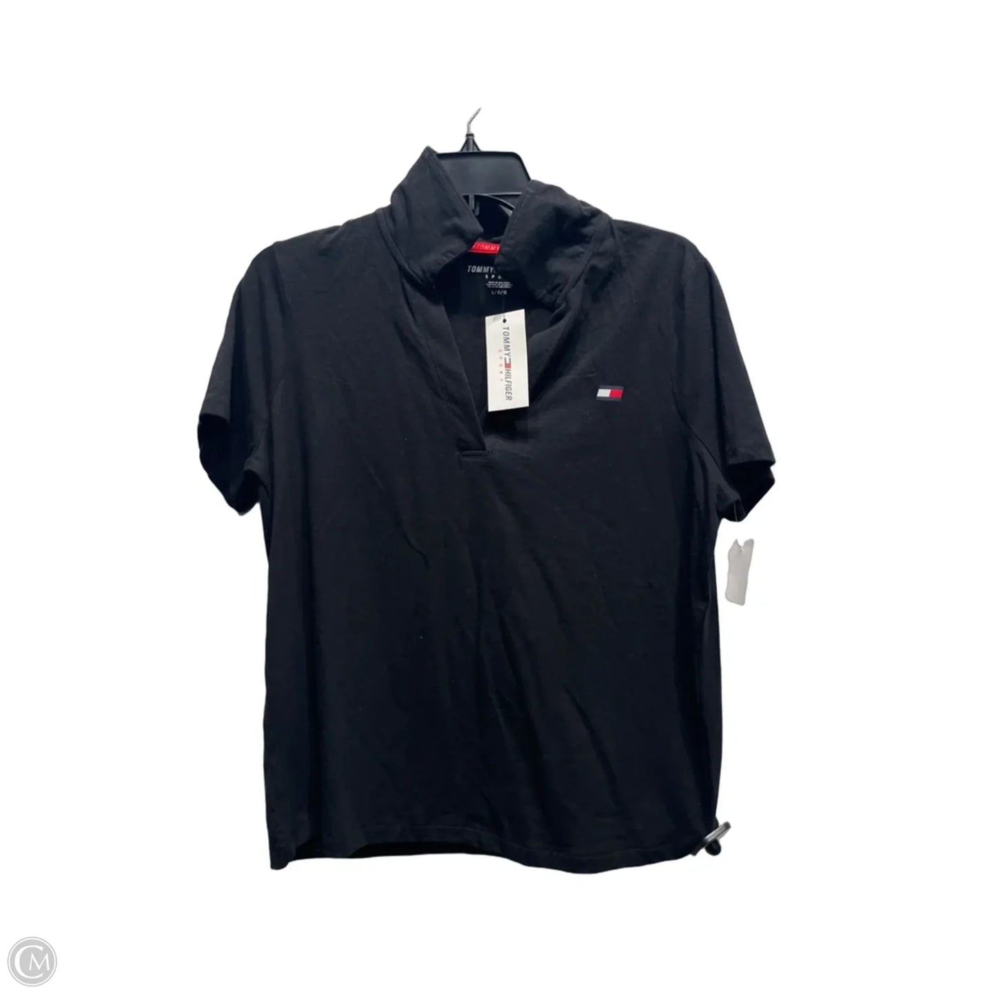 Top Short Sleeve By Tommy Hilfiger In Black, Size: L