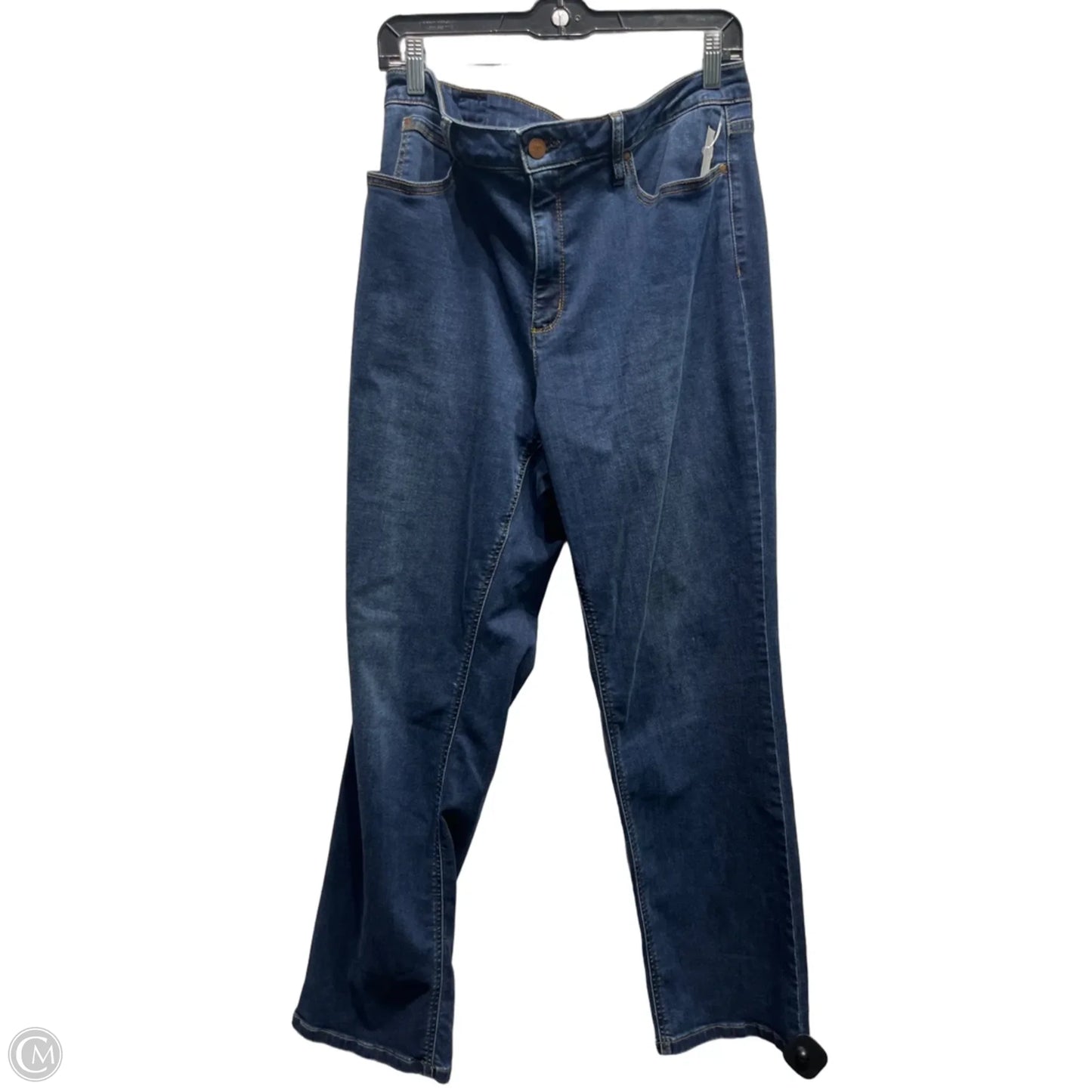 Jeans Straight By Jones New York In Blue Denim, Size: 16