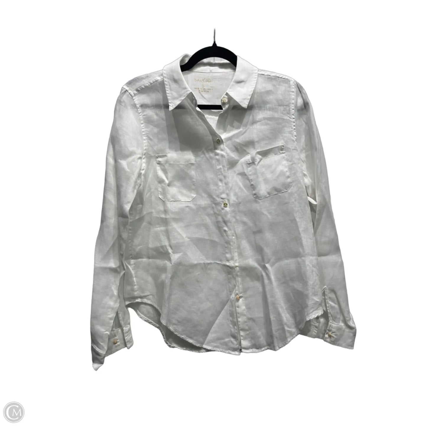 Top Long Sleeve Designer By Lilly Pulitzer In White, Size: S
