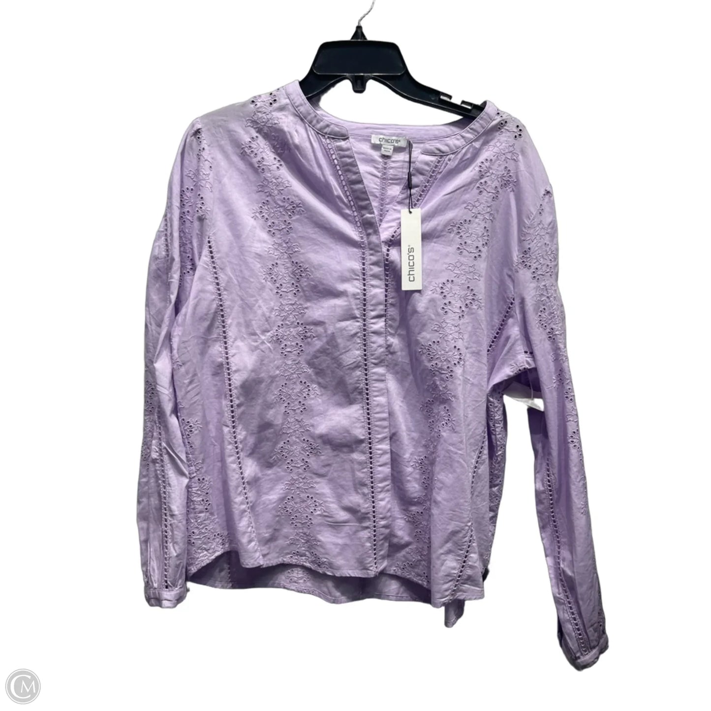 Top Long Sleeve By Chicos In Purple, Size: L