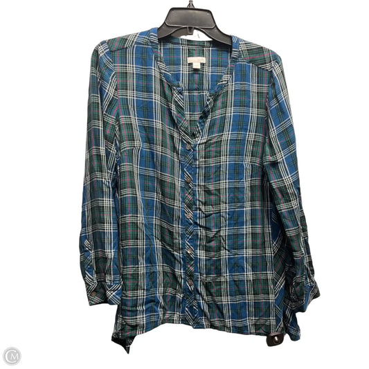 Top Long Sleeve By J. Jill In Blue & Green, Size: S
