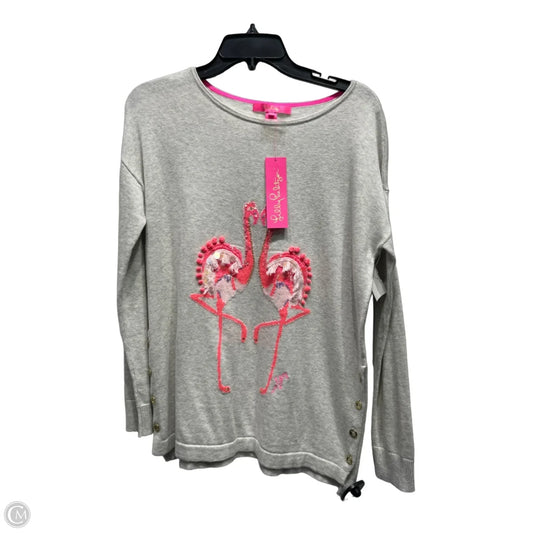 Sweater Designer By Lilly Pulitzer In Grey & Pink, Size: Xs