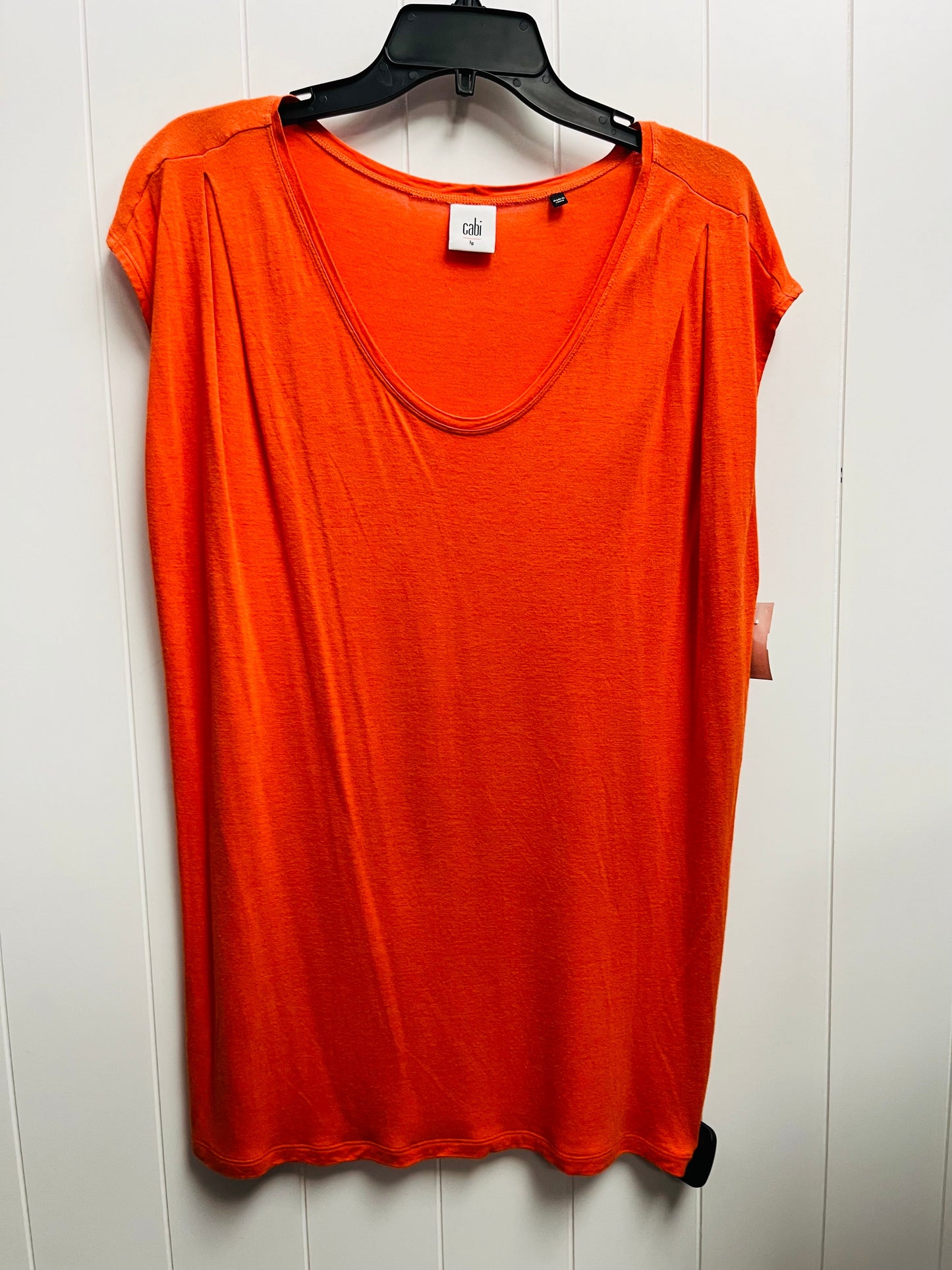 Orange Top Short Sleeve Basic Cabi, Size L