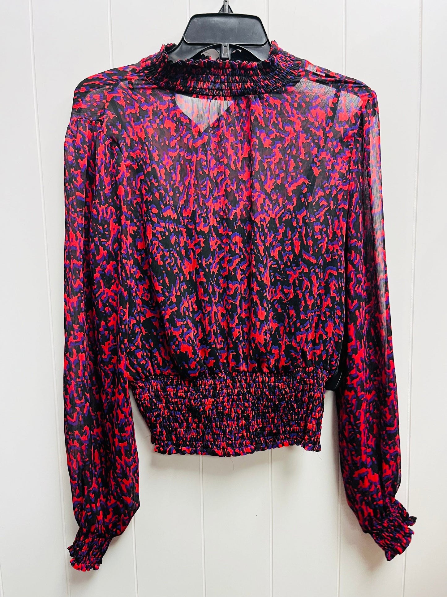 Blouse Long Sleeve By Express O In Red, Size: M