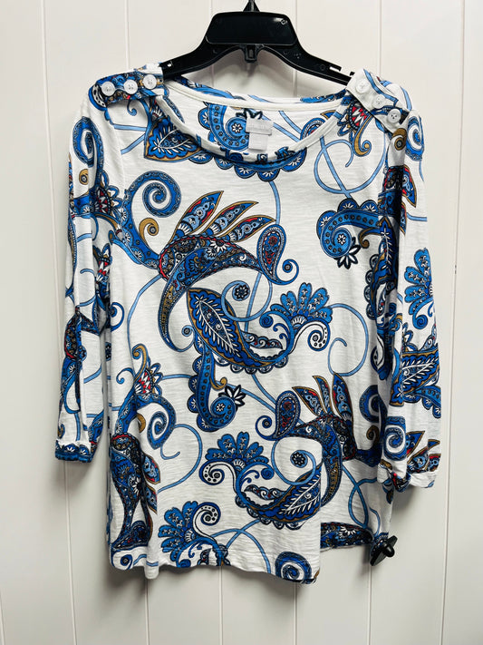 Top Long Sleeve By Chicos In Blue, Size: L