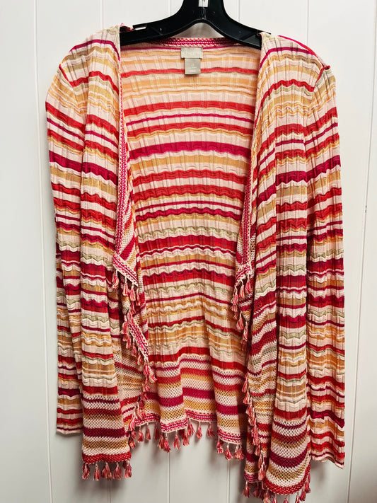 Cardigan By Chicos In Orange & Pink, Size: S