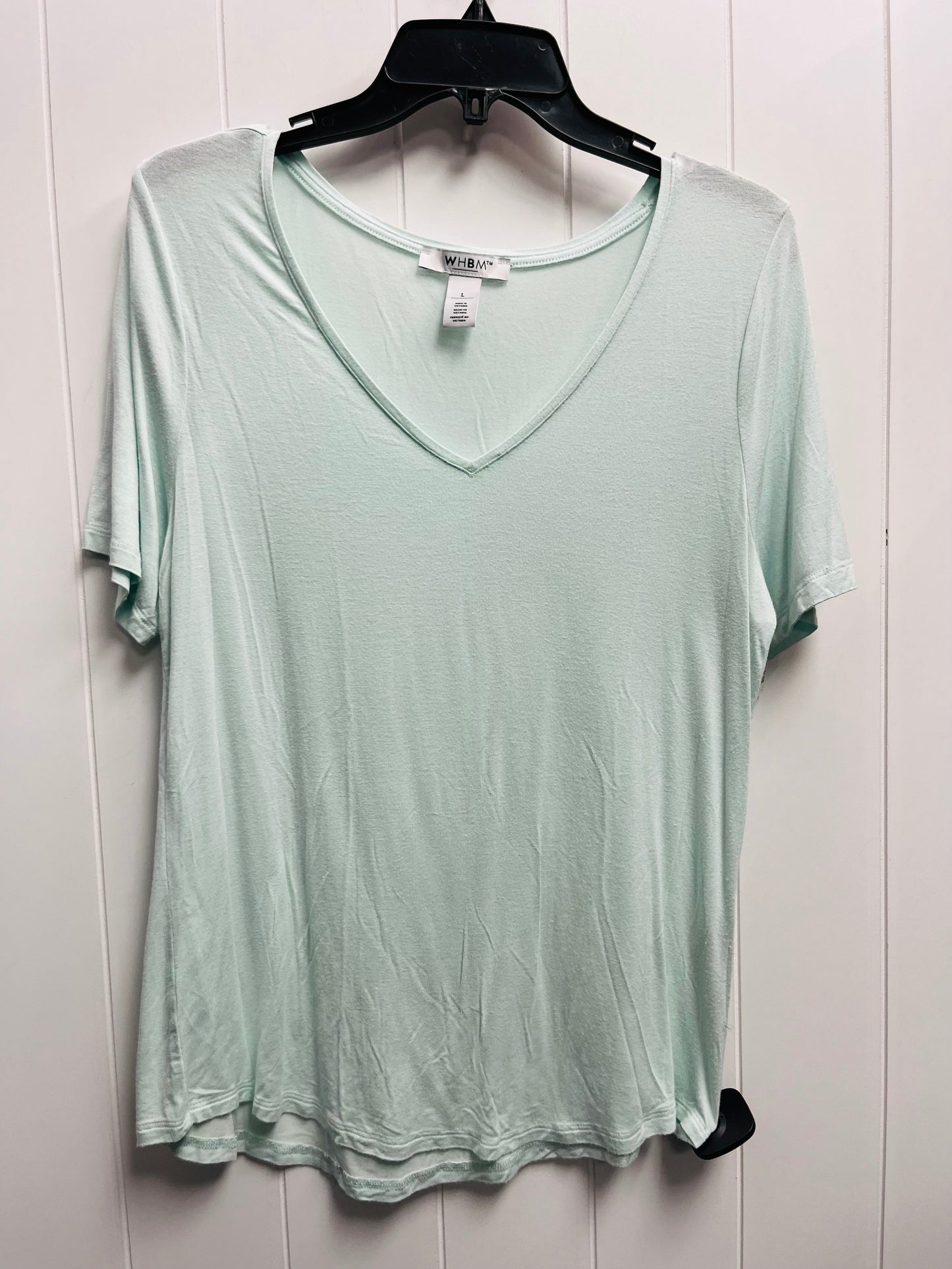 Top Short Sleeve Basic By White House Black Market In Teal, Size: L