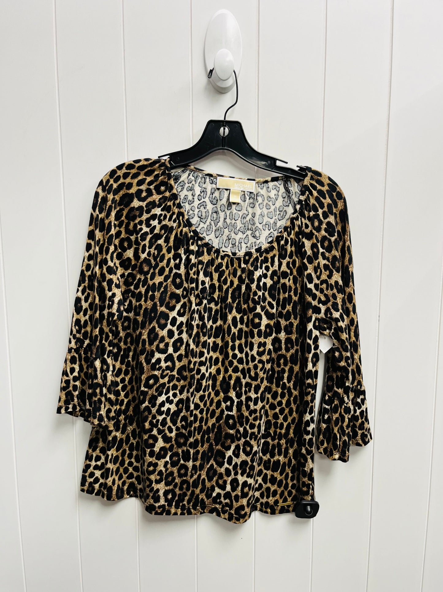 Top Long Sleeve By Michael By Michael Kors In Animal Print, Size: M