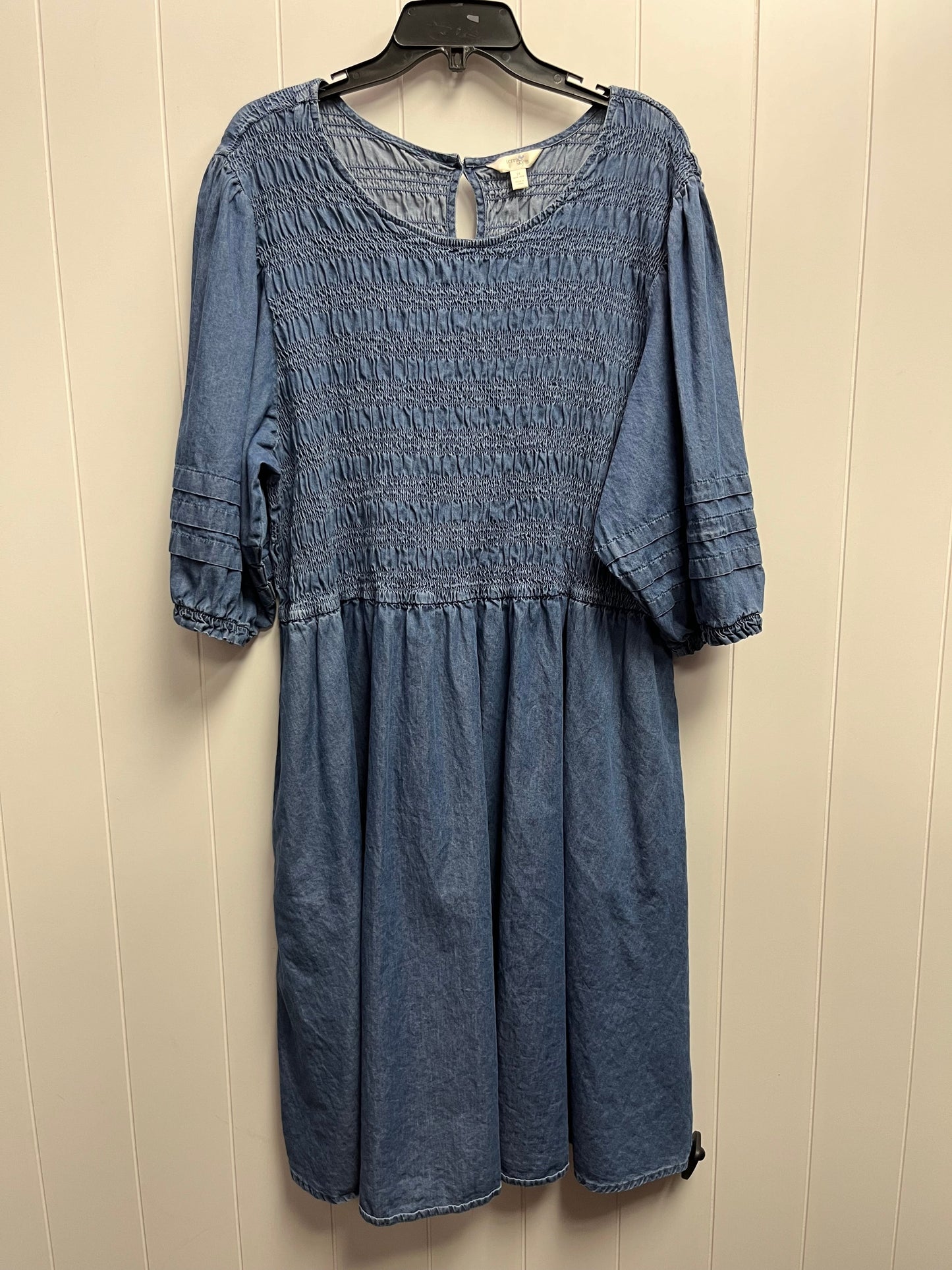 Blue Denim Dress Casual Short Terra & Sky, Size 3x