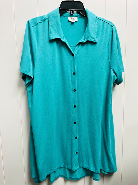 Blue Top Short Sleeve Basic Kim Rogers, Size L