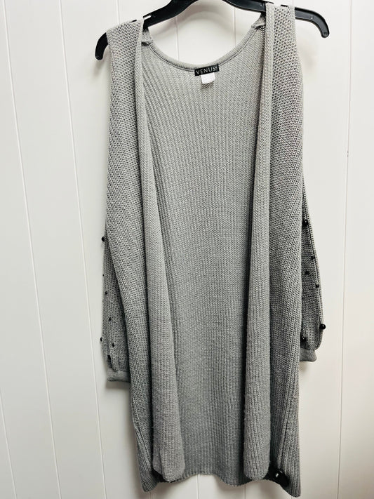 Sweater Cardigan By Venus In Grey, Size: S