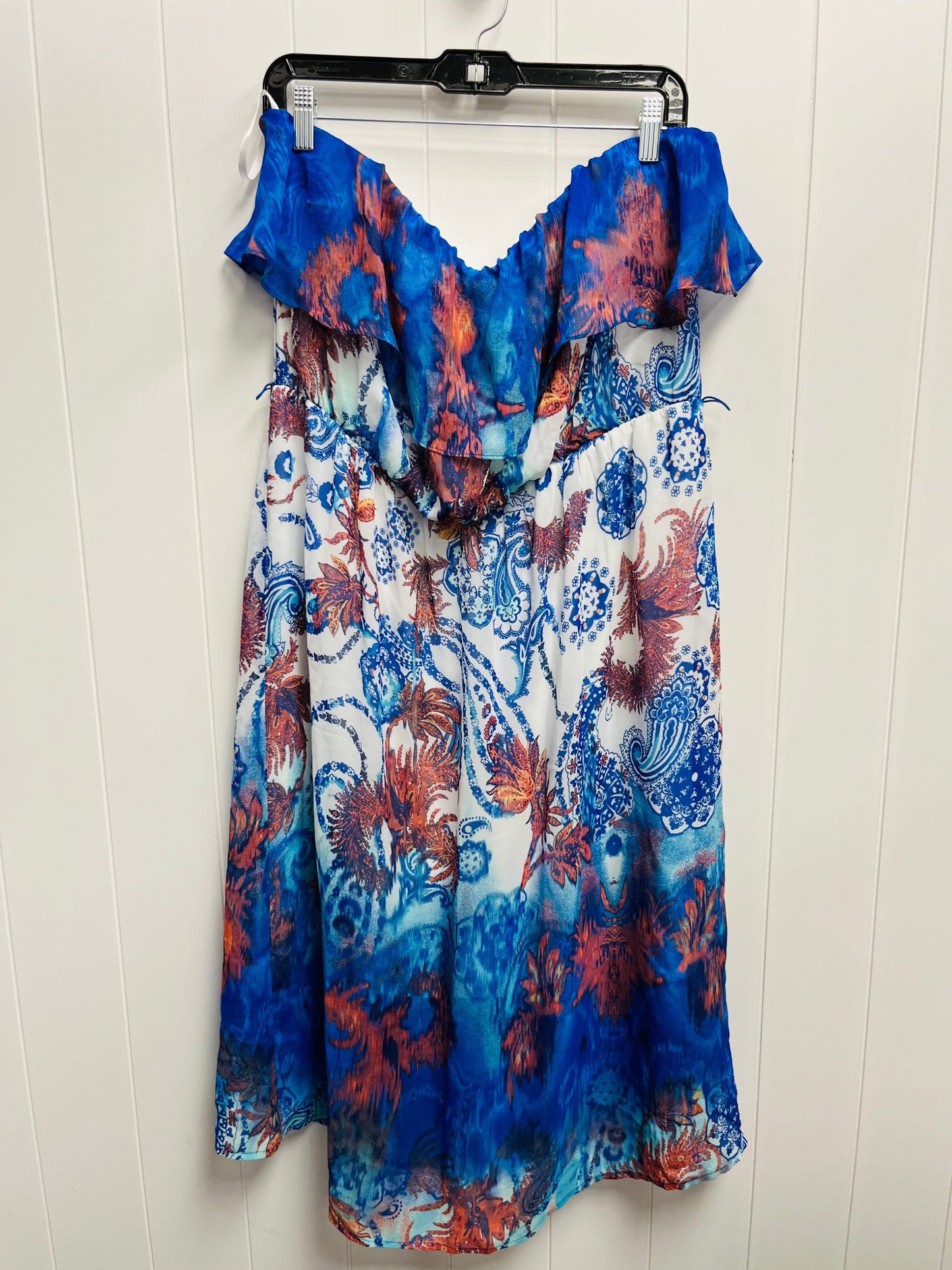 Blue & Red Dress Casual Midi Maurices, Size 2