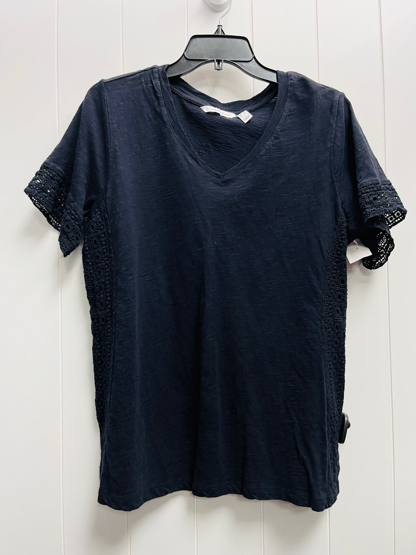 Top Short Sleeve By Isaac Mizrahi Live Qvc In Black, Size: L