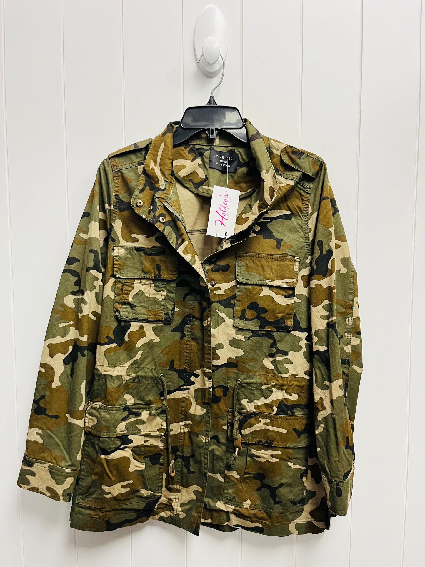 Camouflage Print Jacket Utility Love Tree, Size M