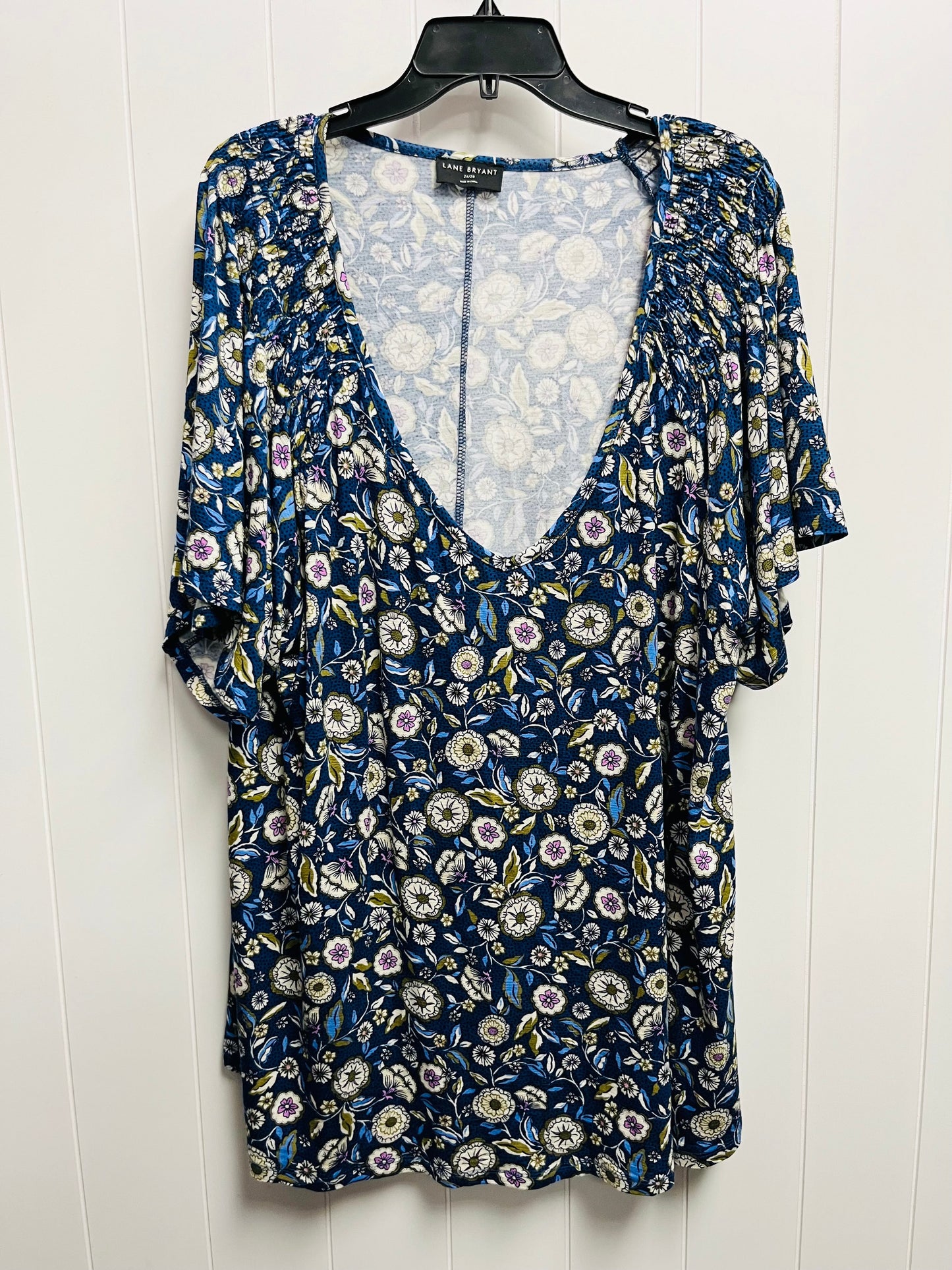 Blue Top Short Sleeve Lane Bryant, Size 4x