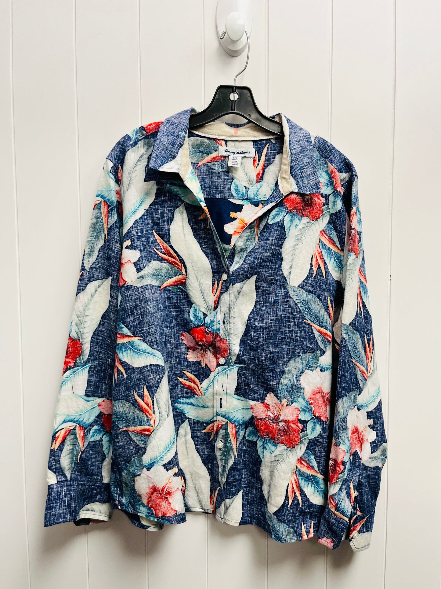 Blue Top Long Sleeve Tommy Bahama, Size L