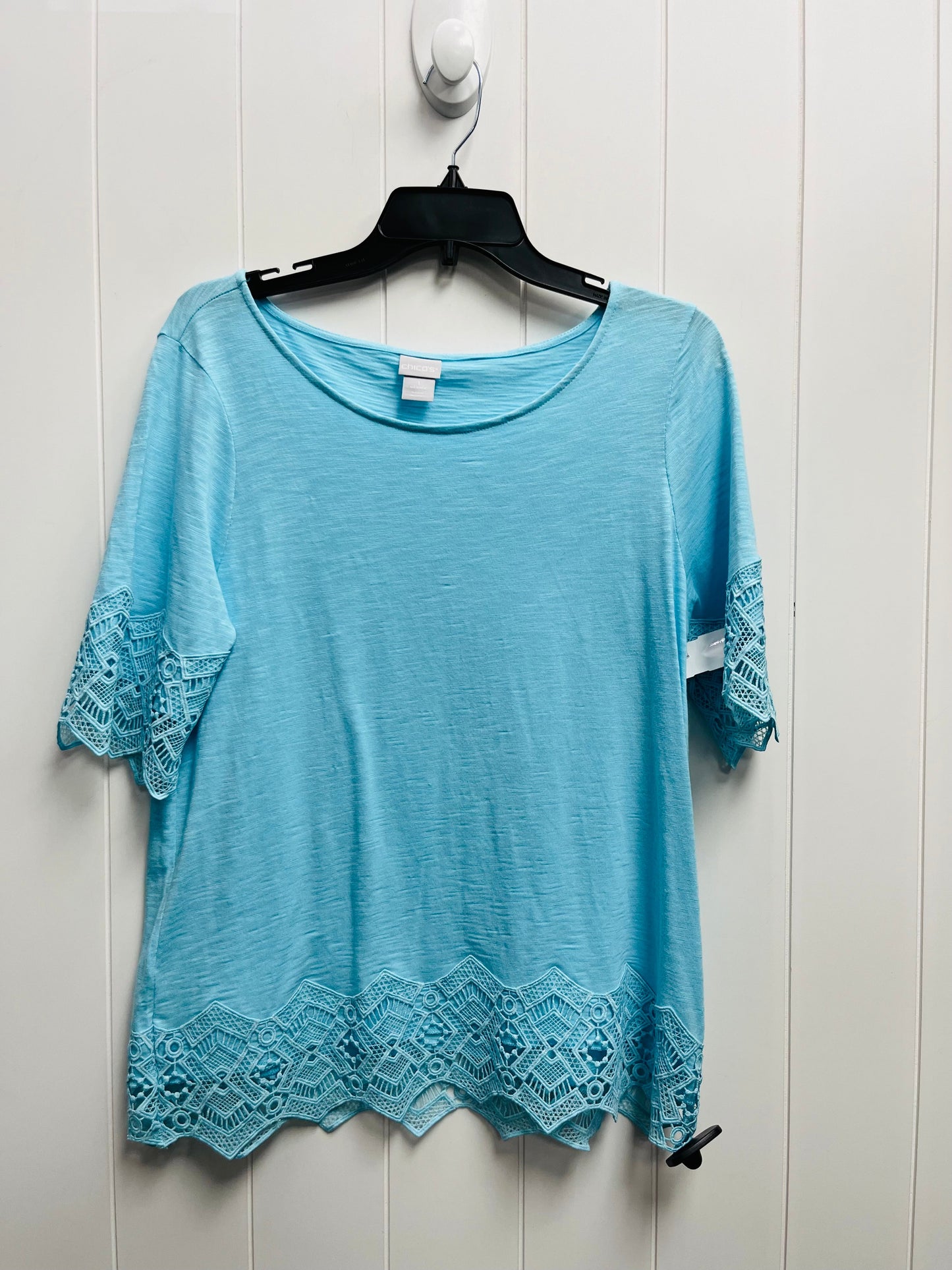 Blue Top Short Sleeve Chicos, Size M