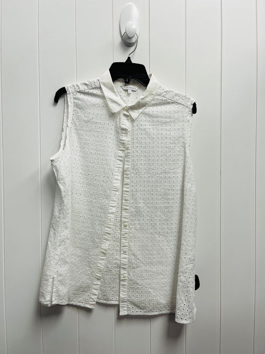 Top Sleeveless By Foxcroft In White, Size: 16