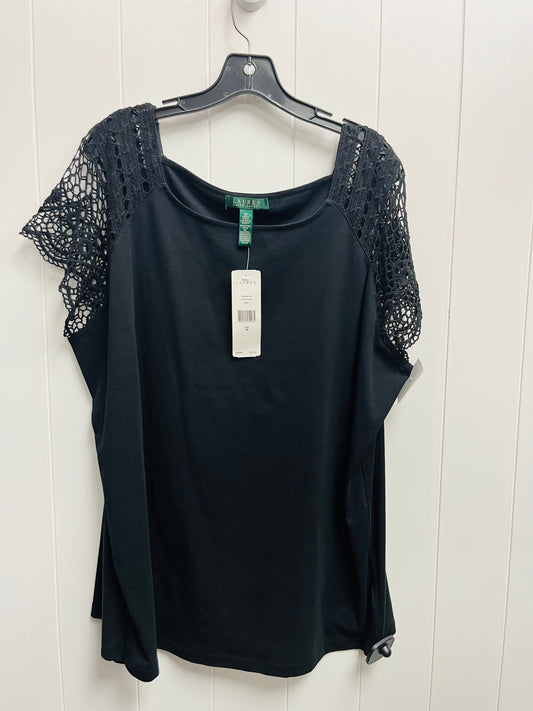 Top Short Sleeve Basic By Lauren By Ralph Lauren In Black, Size: 3x