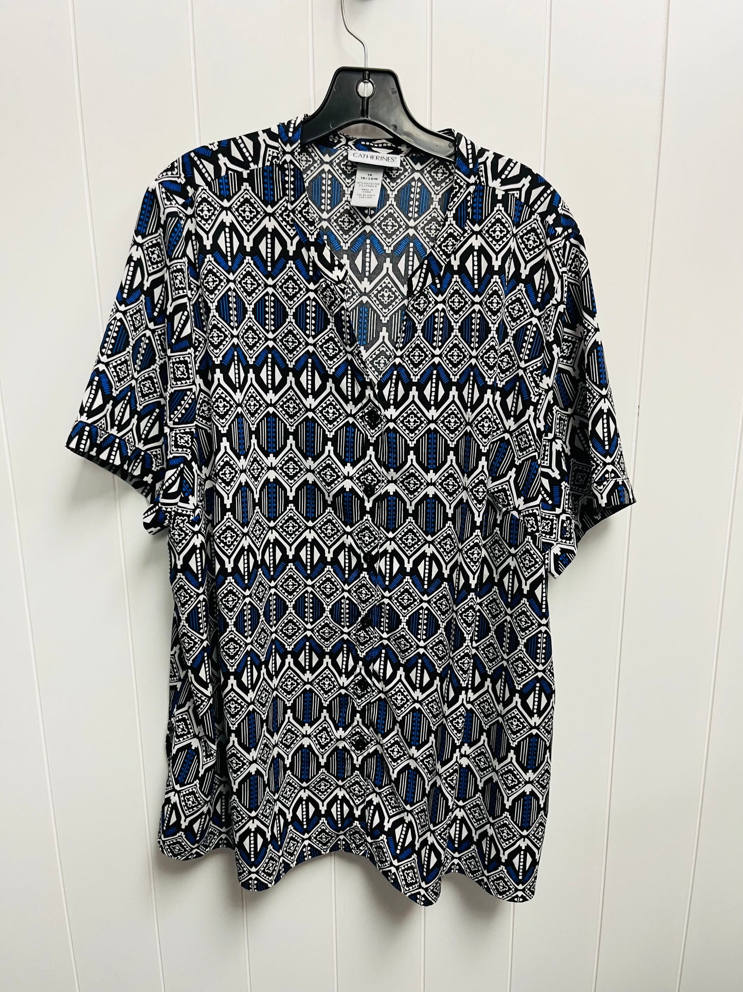 Top Short Sleeve By Catherines In Blue, Size: 1x