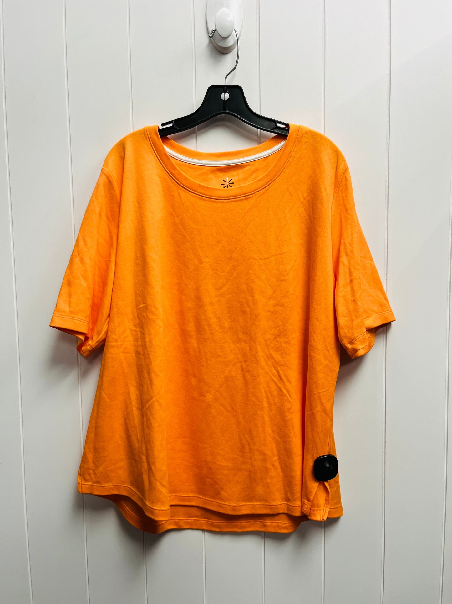 Top Short Sleeve Basic By Isaac Mizrahi Live Qvc In Orange, Size: Xl