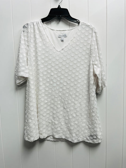 Top Short Sleeve By Susan Graver In White, Size: Xl