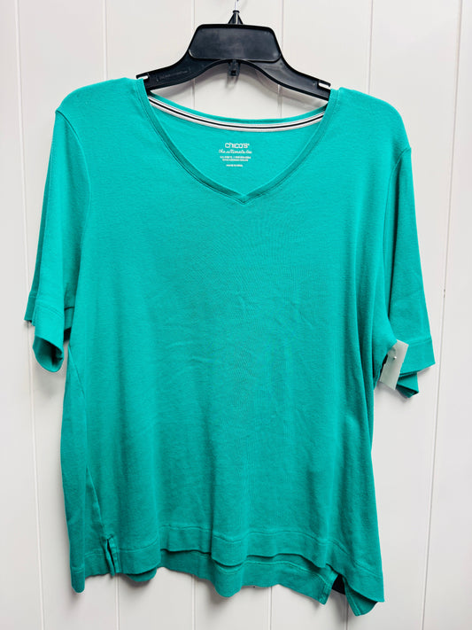 Top Short Sleeve Basic By Chicos In Green, Size: Xl