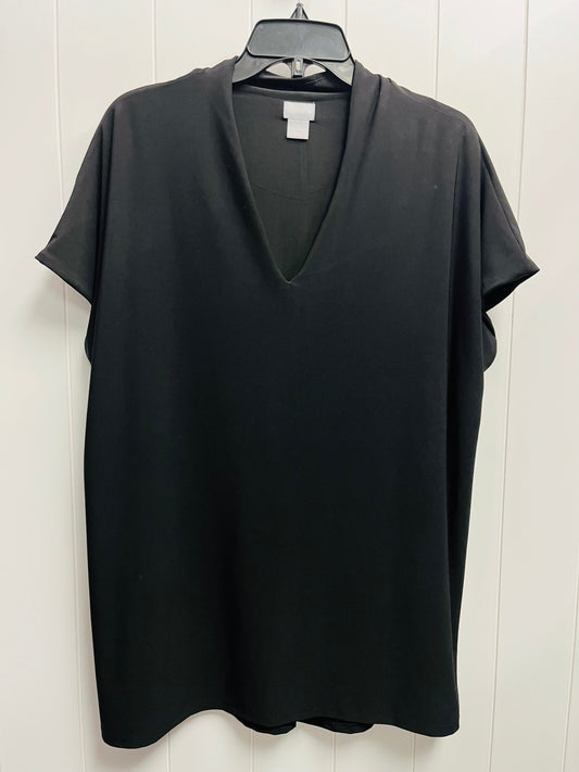 Tunic Short Sleeve By Chicos In Black, Size: L