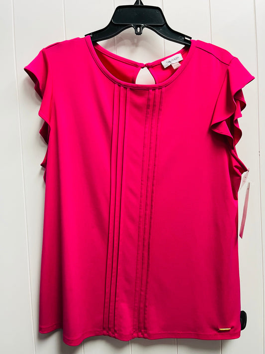 Top Short Sleeve By Calvin Klein In Pink, Size: Xl