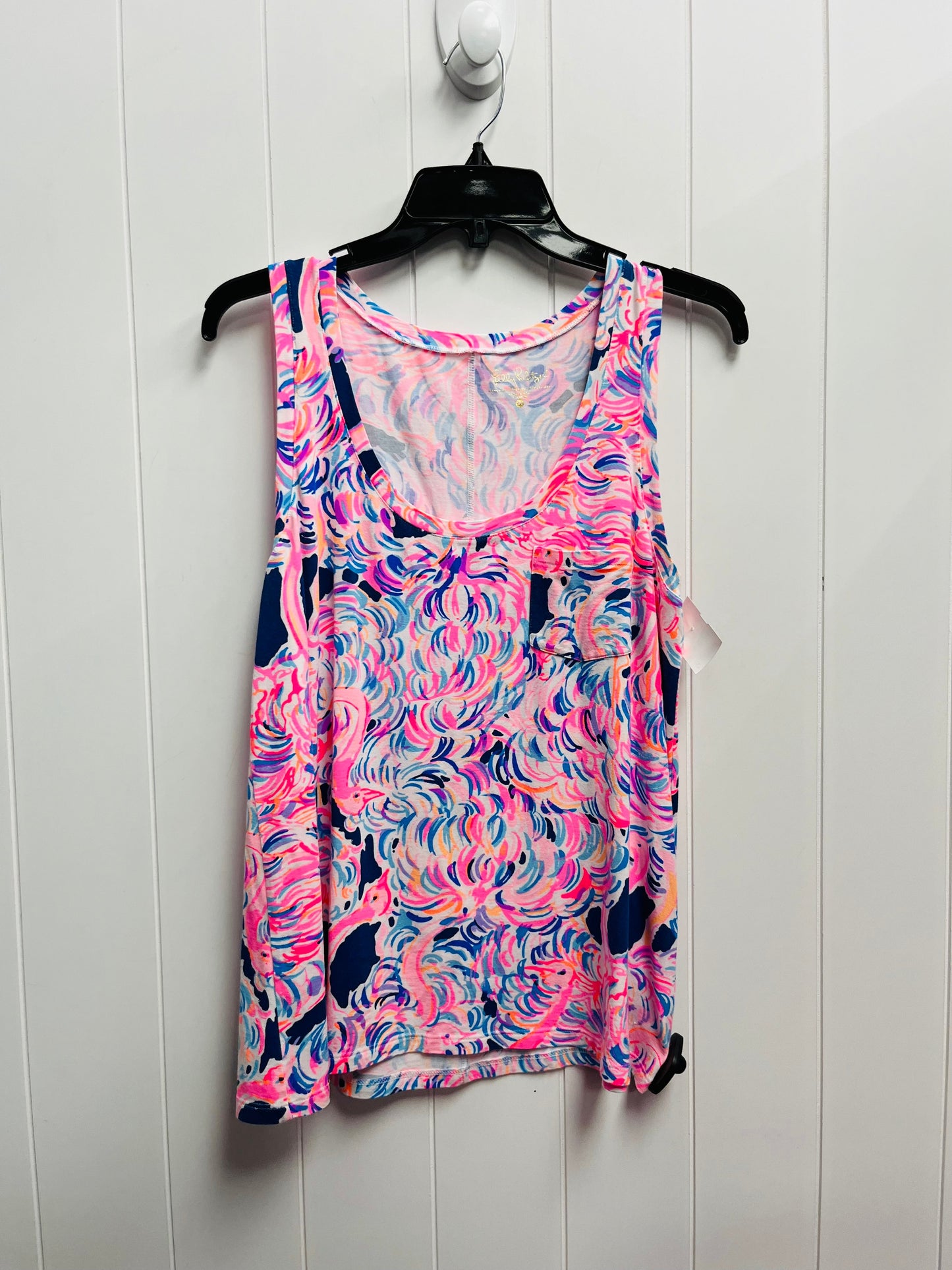 Top Sleeveless Designer By Lilly Pulitzer In Blue & Pink, Size: M