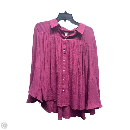 Top Long Sleeve By Cato In Purple, Size: Xl
