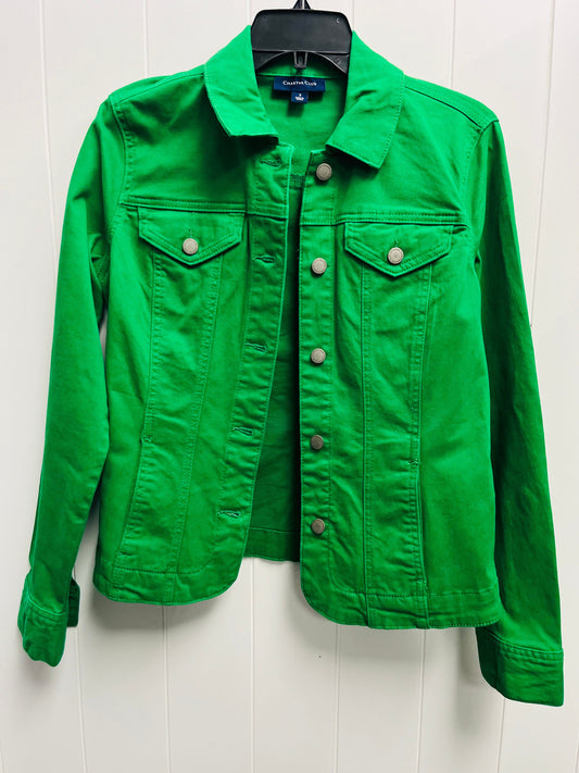 Jacket Denim By Charter Club In Green Denim, Size: S