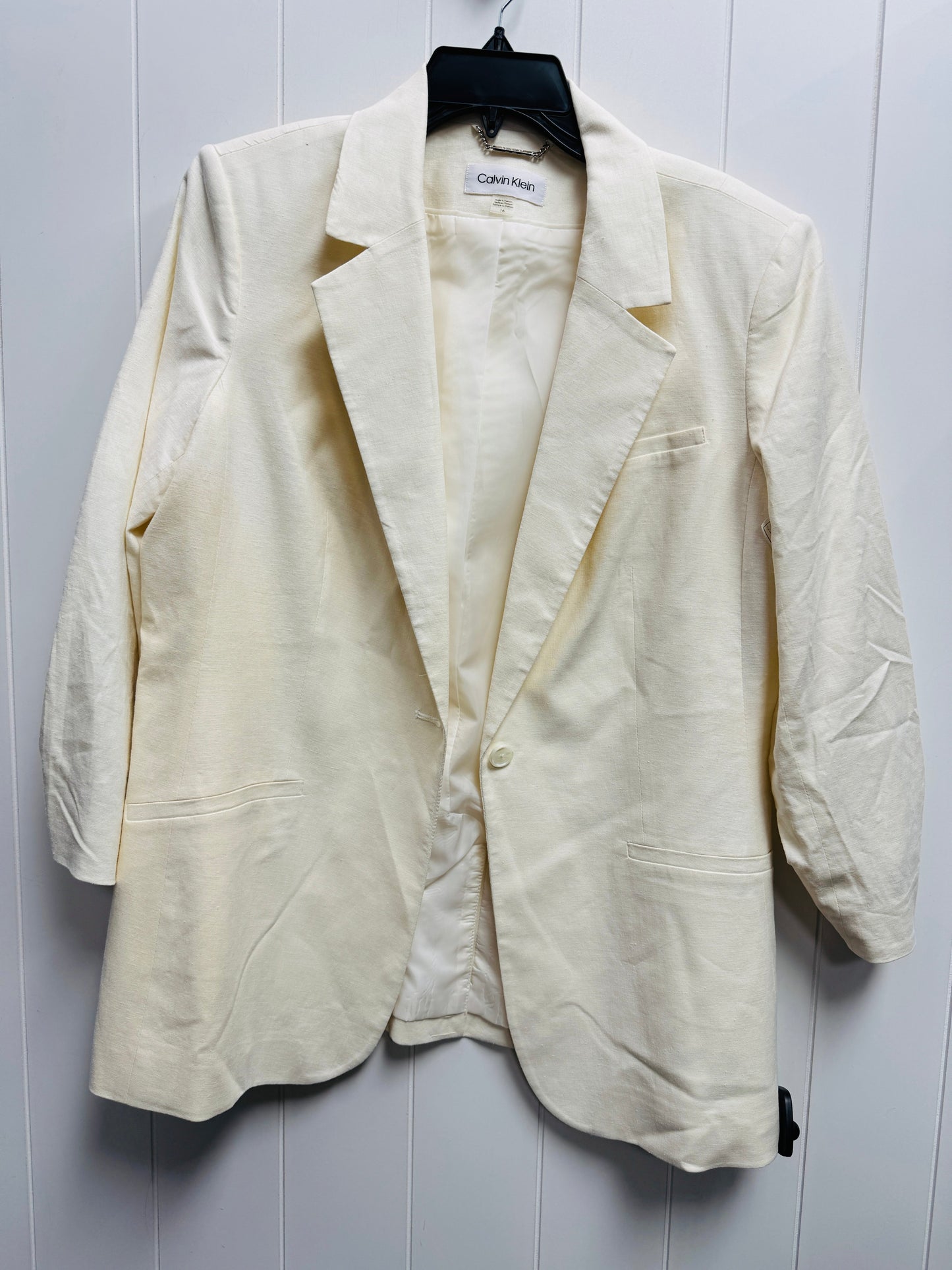 Blazer By Calvin Klein In Cream, Size: 16