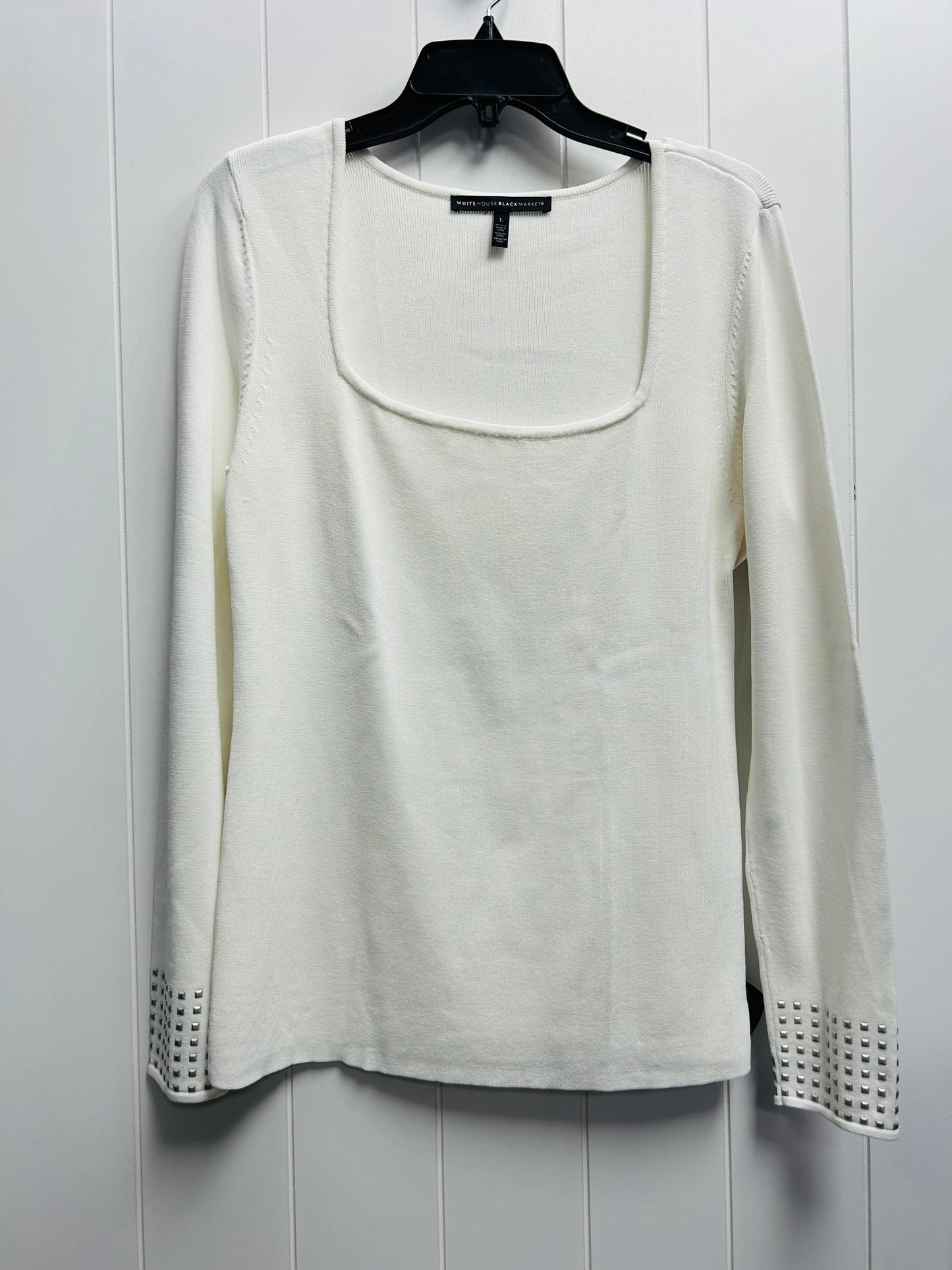 Top Long Sleeve By White House Black Market In White, Size: L