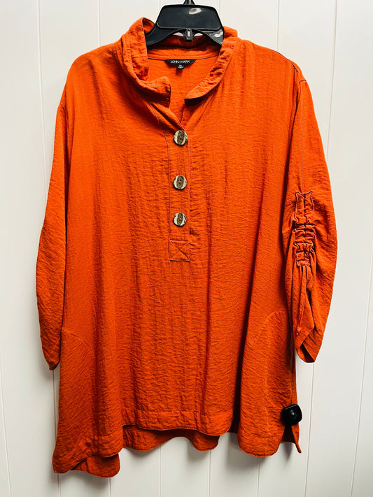 Top Long Sleeve By John Mark In Orange, Size: Xl