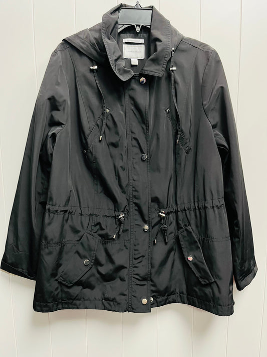 Jacket Windbreaker By Charter Club In Black, Size: L