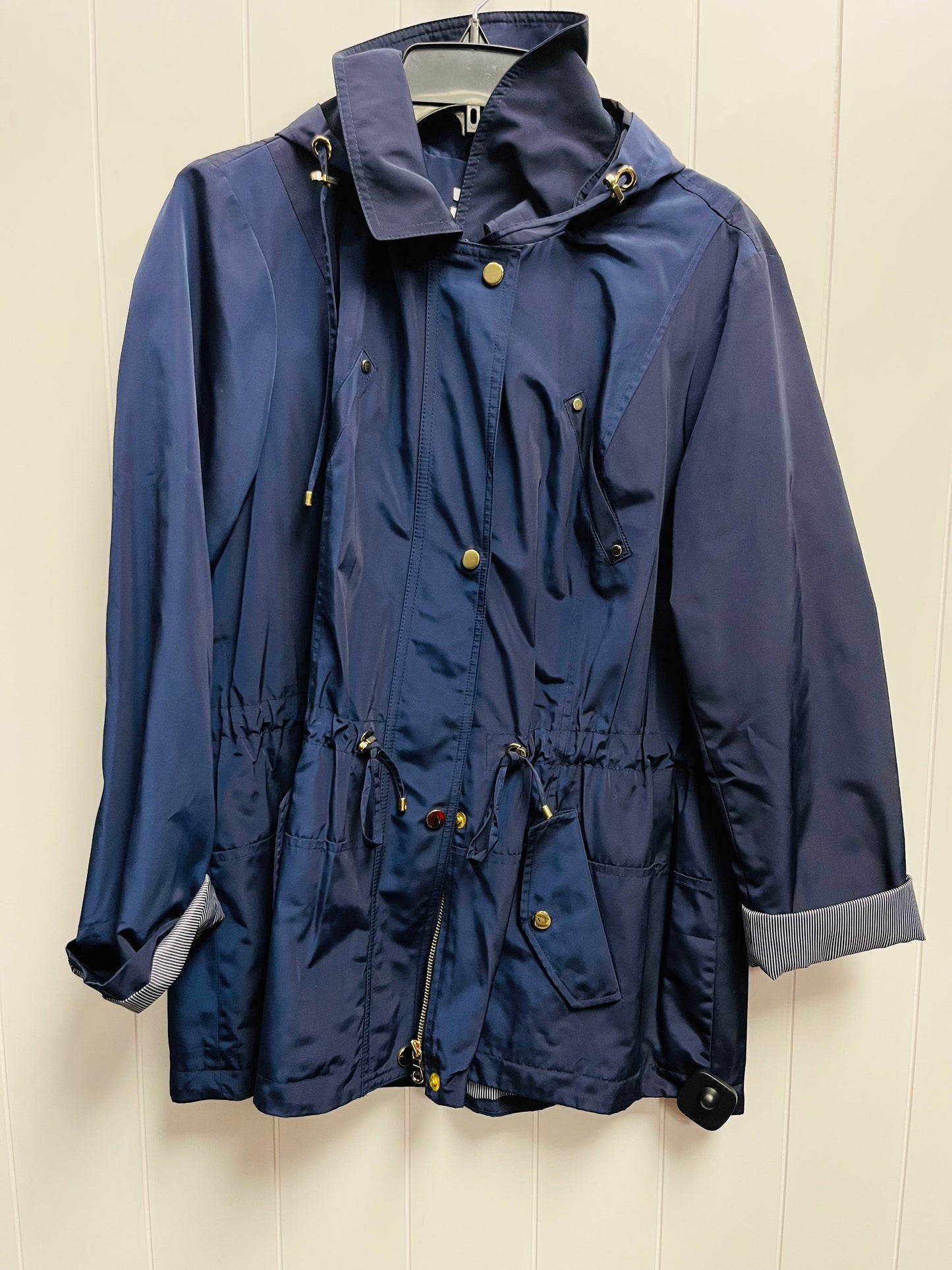 Jacket Windbreaker By Charter Club In Navy, Size: L