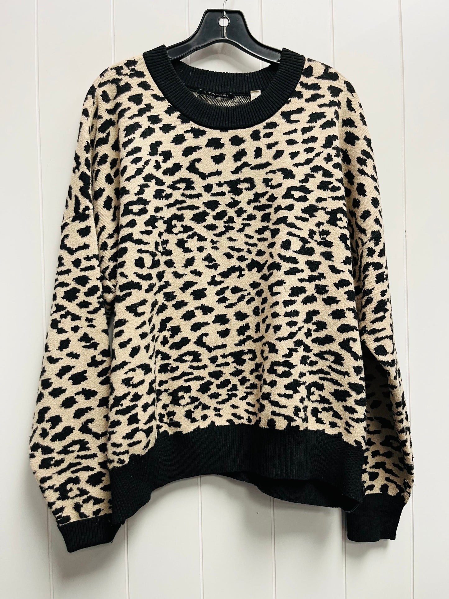 Sweater By Tahari By Arthur Levine In Black & Cream, Size: Xl